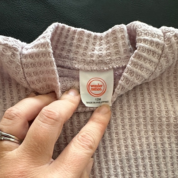 Wonder Nation Light Pink Waffle Knit Sweater - Picture 2 of 7